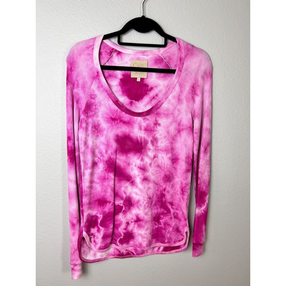 Chaser Womens Tie Dye Sweatshirt‎ Top Ribbed Pullover Size Small S